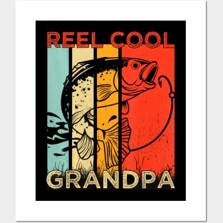 Reel Cool Grandpa Father's Day Grandfather Fishing Posters and Art